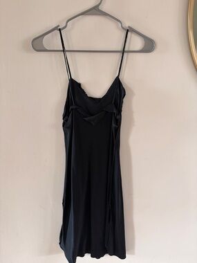 Black Slip Dress with Spaghetti Straps